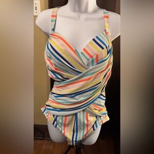 Old Navy Multicolor Striped Swimsuit